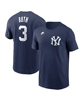 Men's Nike Babe Ruth Navy New York Yankees Fuse Name and Number T-shirt