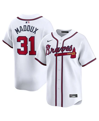 Men's Nike Greg Maddux White Atlanta Braves Home Limited Player Jersey