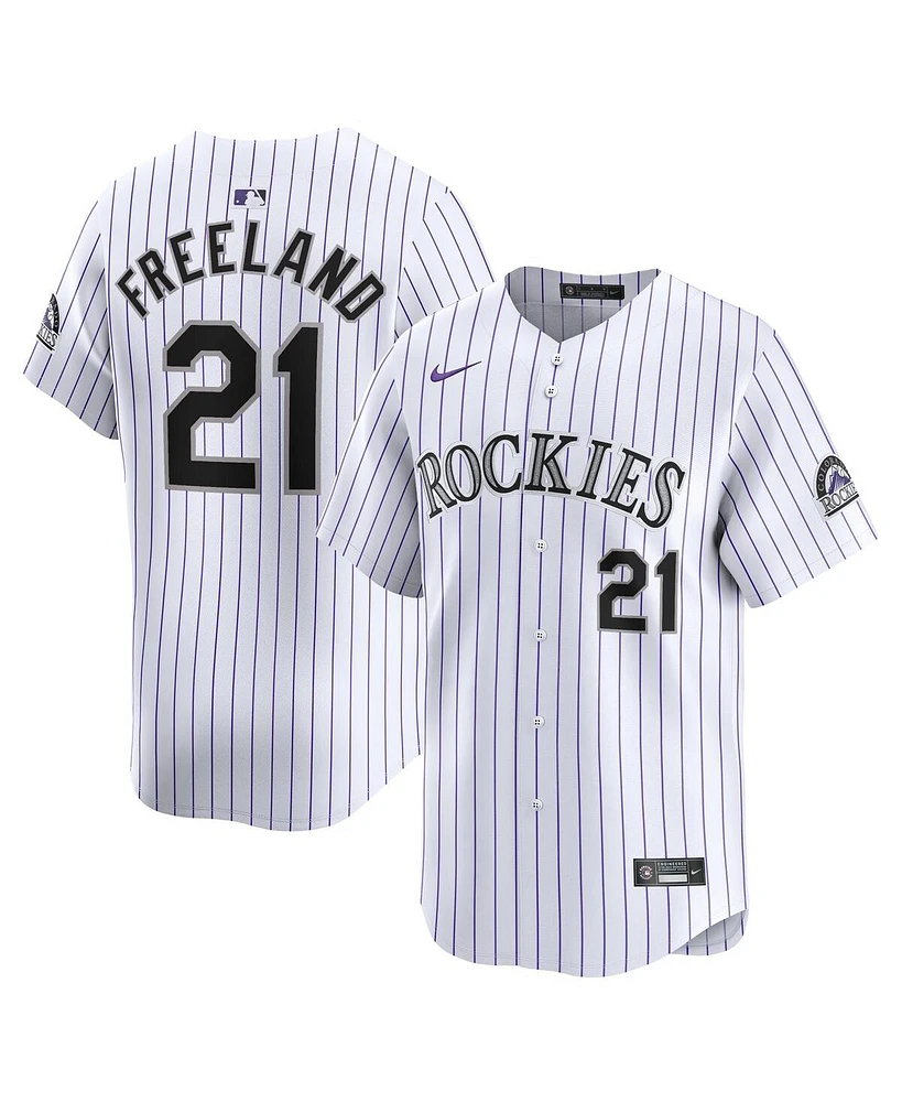 Men's Nike Kyle Freeland White Colorado Rockies Home Limited Player Jersey