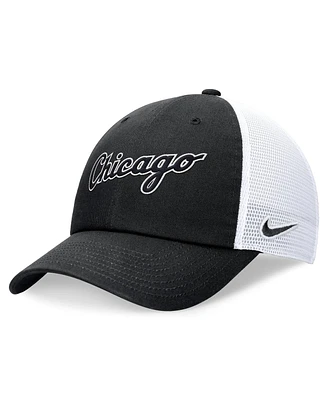 Men's Nike Black Chicago White Sox Evergreen Wordmark Trucker Adjustable Hat