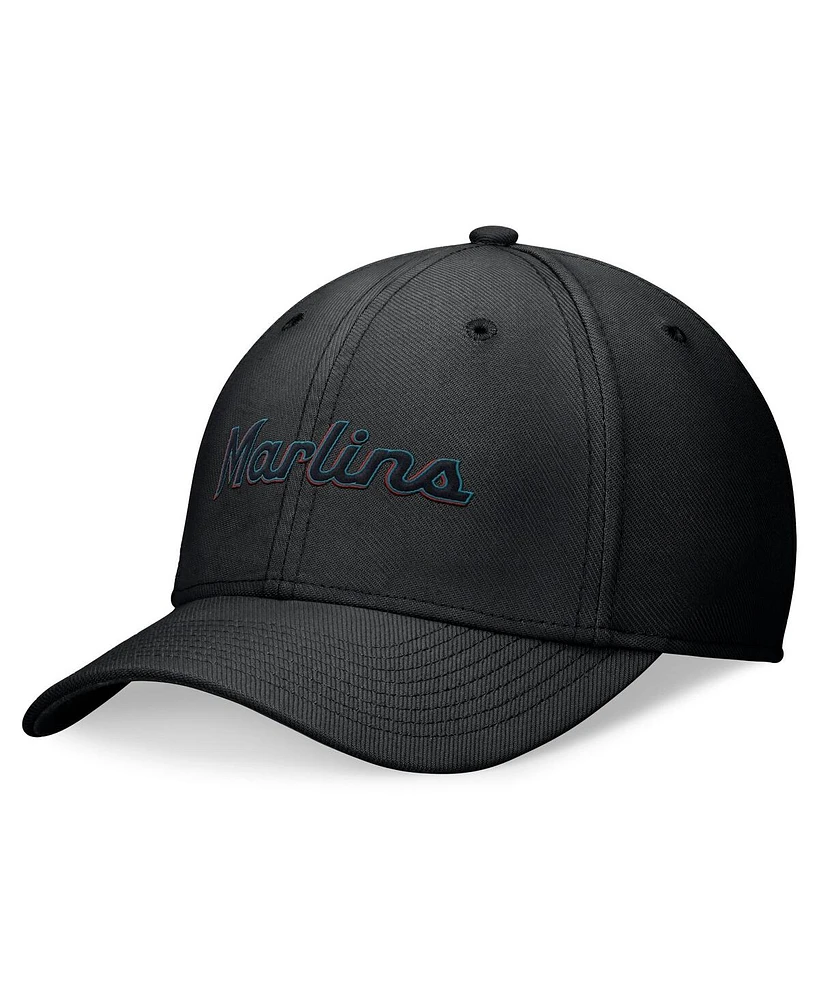 Men's Nike Black Miami Marlins Evergreen Performance Flex Hat