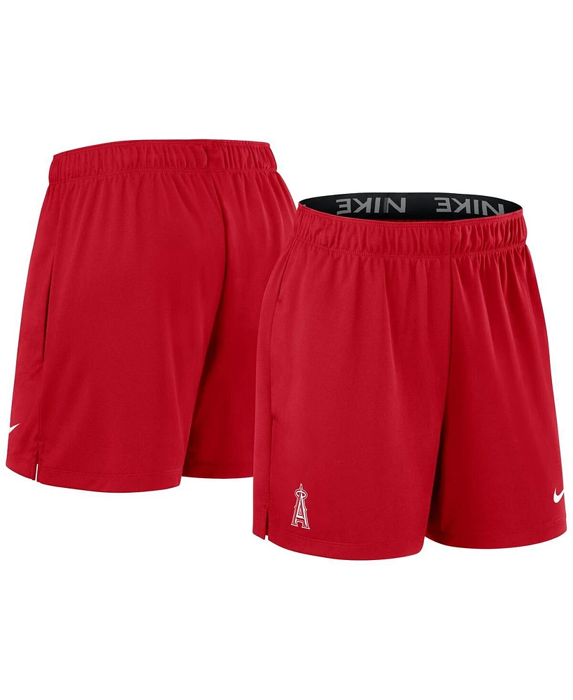 Women's Nike Red Los Angeles Angels Authentic Collection Knit Shorts