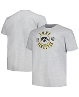 Men's Champion Heather Gray Iowa Hawkeyes Big and Tall Circle Logo T-shirt