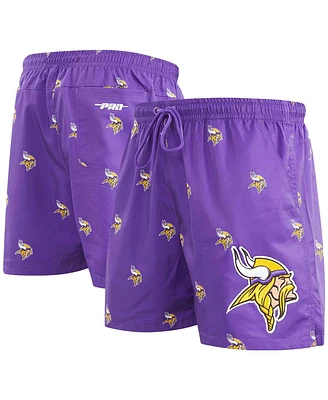Men's Pro Standard Purple Minnesota Vikings Allover Print Mini Logo Shorts