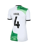 Women's Nike Virgil van Dijk White Liverpool 2023/24 Away Replica Player Jersey