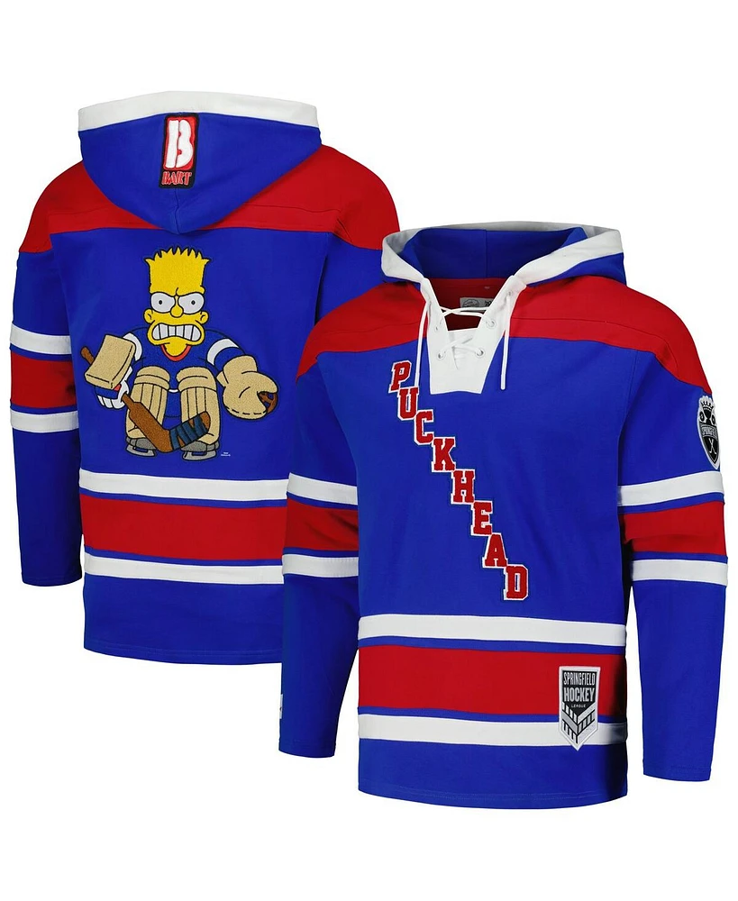 Men's Freeze Max Bart Simpson Royal The Simpsons Puckhead Hoodie Hockey Jersey