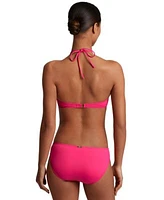 Lauren Ralph Lauren Womens Shirred V Wire Bandeau Bikini Top Beach Club Hipster Bikini Bottoms