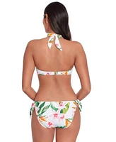 Lauren Ralph Lauren Womens Tropical Print Tie Front Bikini Top Hipster Bikini Bottoms