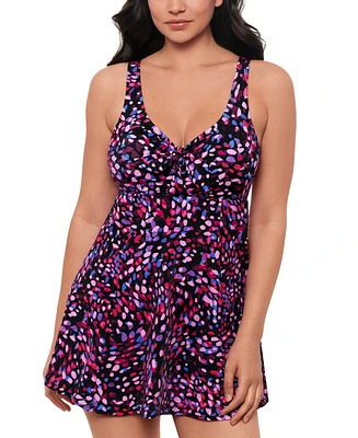 Swim Solutions Women's Abstract Printed One-Piece Swimsuit, Created for Macy's