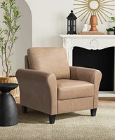 Lifestyle Solutions 35.4" W Faux Leather Wilshire Chair with Rolled Arms