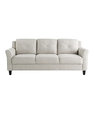 Lifestyle Solutions 78.7" W Polyester Harvard Sofa with Curved Arms