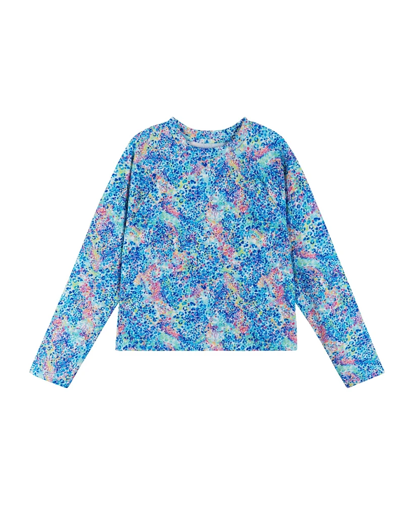 Andy & Evan Big Girls Blue Abstract Print Rashguard