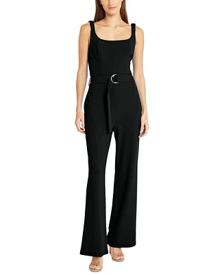 Donna Morgan Women's Square-Neck Belted Jumpsuit