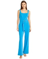 Donna Morgan Women's Square-Neck Belted Jumpsuit