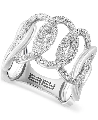 Effy Diamond Intertwined Circle Statement Ring (1-1/20 ct. t.w.) in 14k White Gold