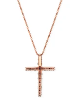 Le Vian Chocolate Ombre Diamond Cross 18" Pendant Necklace (1/2 ct. t.w.) 14k Gold (Also Available Rose or White Gold)