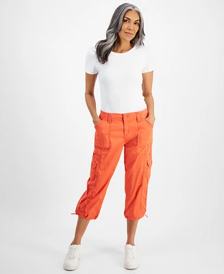 Style & Co Petite Mid Rise Bungee-Hem Capri Pants, Created for Macy's