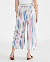Style & Co Women's Stripe Cropped Drawstring Pants, Created for Macy's