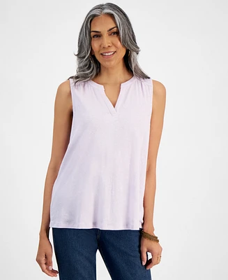 Style & Co Women's Linen-Cotton Sleeveless Top, Created for Macy's