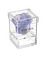 Rose Box Nyc Jewelry box of Violet Long Lasting Preserved Real Rose, 1 Rose