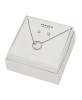 Skagen Women's Kariana Gift Set Glitz Heart Earrings and Necklace, SKJB1016SET