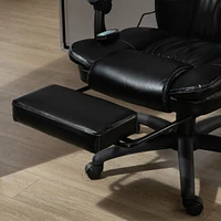 Vinsetto High Back Massage Office Chair, 6-Point Vibration, Pu Leather, Reclining & Swivel, Black