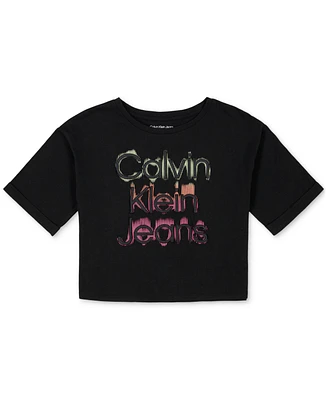 Calvin Klein Big Girls Glow Jean Oversize Logo T-Shirt