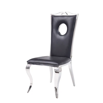 Simplie Fun Cyrene Side Chair (Set of 2) In Pu & Stainless Steel