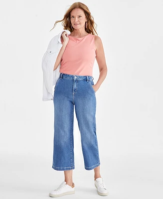 Style & Co Women's High-Rise Wide-Leg Crop Jeans, Created for Macy's