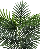 Monarch Specialties 28" Indoor Artificial Floor Palm Tree with Decorative White Pot