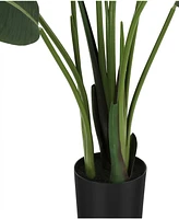 Monarch Specialties 60" Indoor Artificial Floor Bird Of Paradise Tree with Black Pot