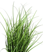 Monarch Specialties 23" Indoor Artificial Grass Plant with Decorative Black Pot