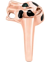 Effy Diamond (1/3 ct. t.w.) & Emerald Accent Panther Head Ring in 14k Rose Gold