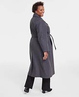 Dkny Plus Size Notched-Collar Double-Breasted Wrap Coat