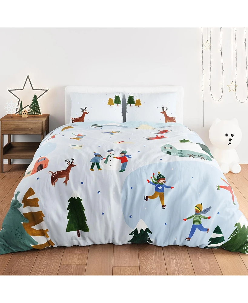 Snowy Day 100% Cotton Duvet & Pillowcase Set