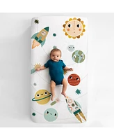 Space Explorer Cotton Sateen Fitted Crib Sheet