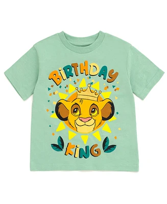 Disney Toddler Boys Lion King Simba Birthday Metallic Print T-Shirt Green