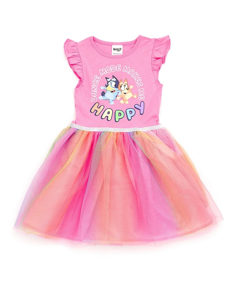 Bluey Toddler Girls Bingo Tulle Dress Pink