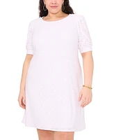 Msk Plus Eyelet A-Line Dress