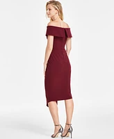 Betsy & Adam Off-The-Shoulder Ruffle Dress