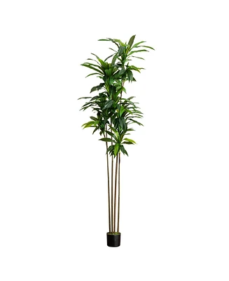 Nearly Natural 8ft. Artificial Dracaena Tree with Real Touch Leaves