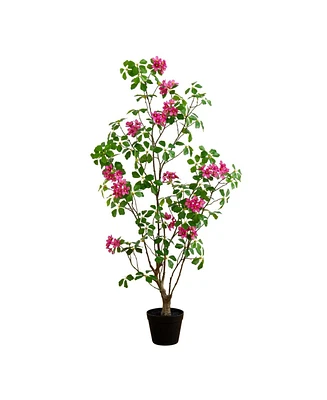 Nearly Natural 4ft. Artificial Dogwood Tree with Real Touch Leaves