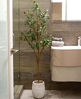 Nearly Natural 5ft. Artificial Olive Tree with Natural Trunk