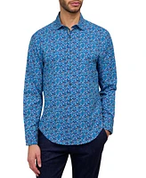 Society of Threads Men's Performance Stretch Micro-Floral Shirt