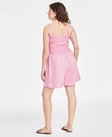 On 34th Women's Linen Smocked Sleeveless Romper, Created for Macy's