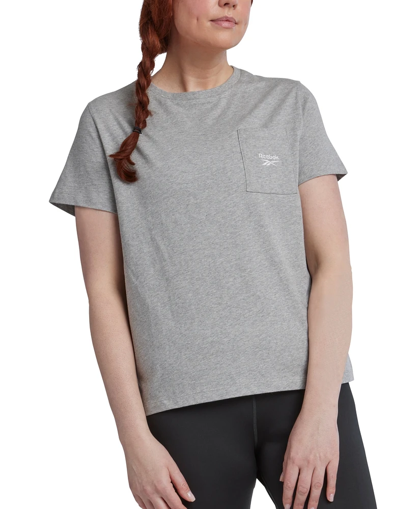 Reebok Plus Identity Crewneck Patch-Pocket T-Shirt