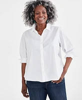 Style & Co Plus Cotton Button Up Shirt, Created for Macy's