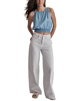 Dkny Jeans Women's Smocked-Waist Sleeveless Crop Top