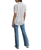 Dkny Jeans Women's Rolled-Sleeve Button-Up Shirt