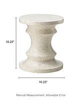 Glitzhome Multi-functional Faux Terrazzo Chess Garden Stool or Planter Stand or Accent Table